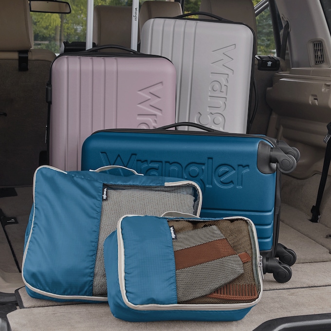 Wrangler 3-Piece Luggage and Packing Cubes Set, , large