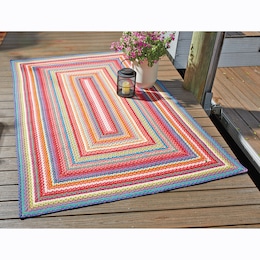 Indoor/Outdoor Bright Braided Rug, , large