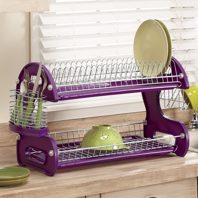 ACMETOP Dish Drying Rack, Expandable 2 Tier $16.99