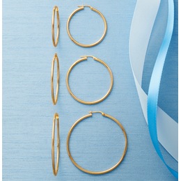 10K Gold Hoops, , large