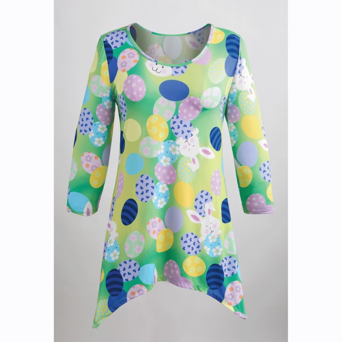 Holiday Print Tunic, Easter Bunny, large