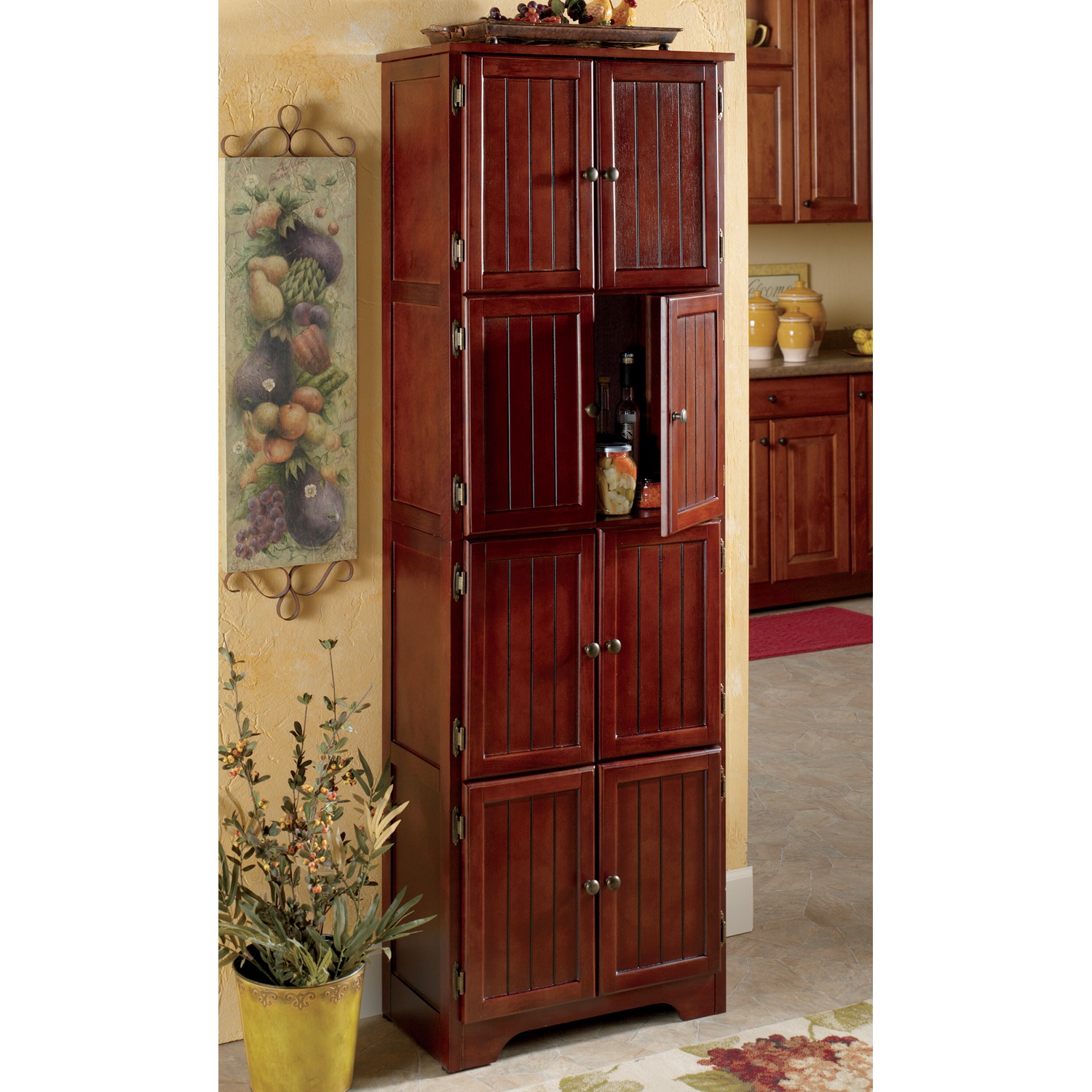Westwick Tall Wooden Cabinet with 8 Doors | Seventh Avenue