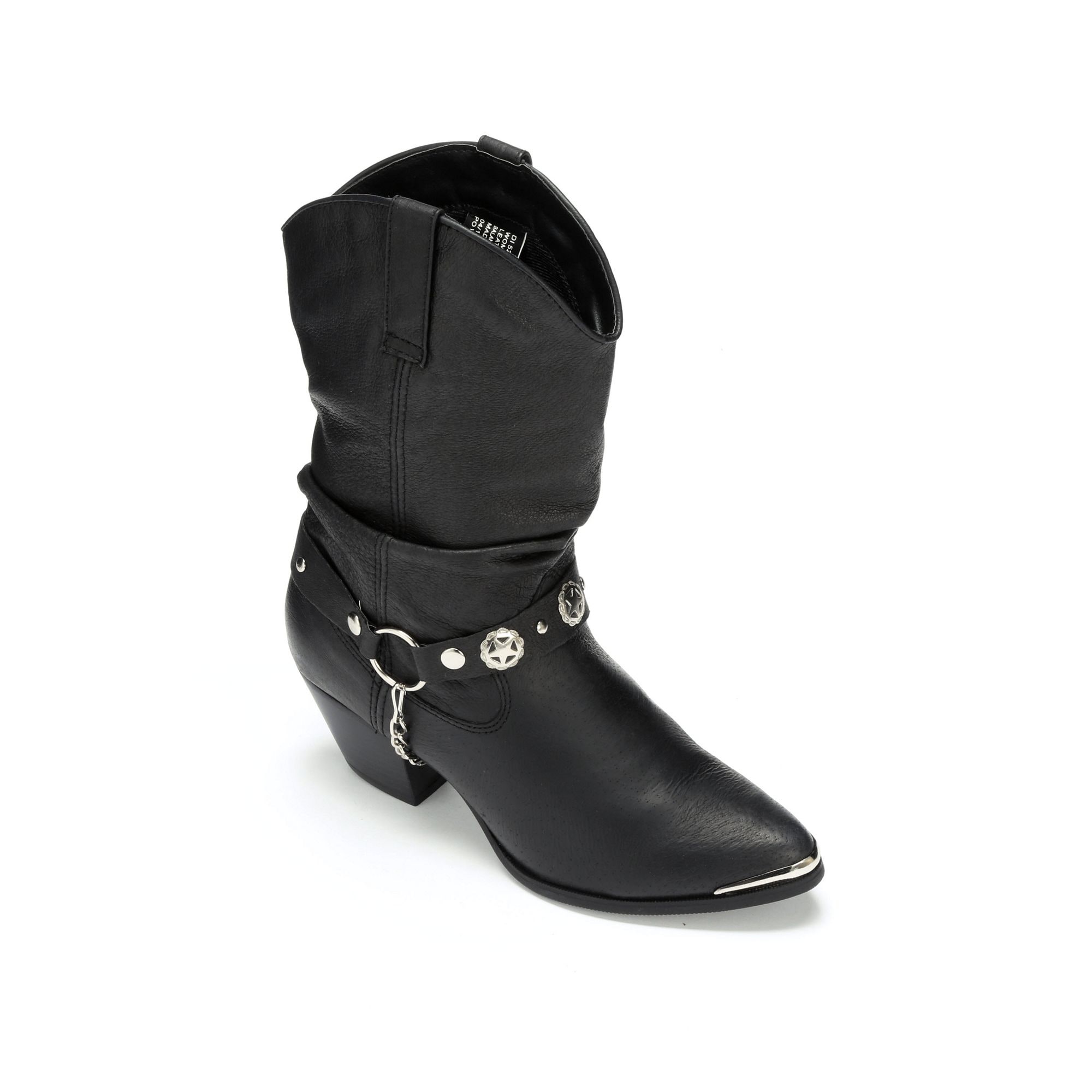 Dingo Genuine Leather Slouch Cowgirl Boot with Studs and Chain