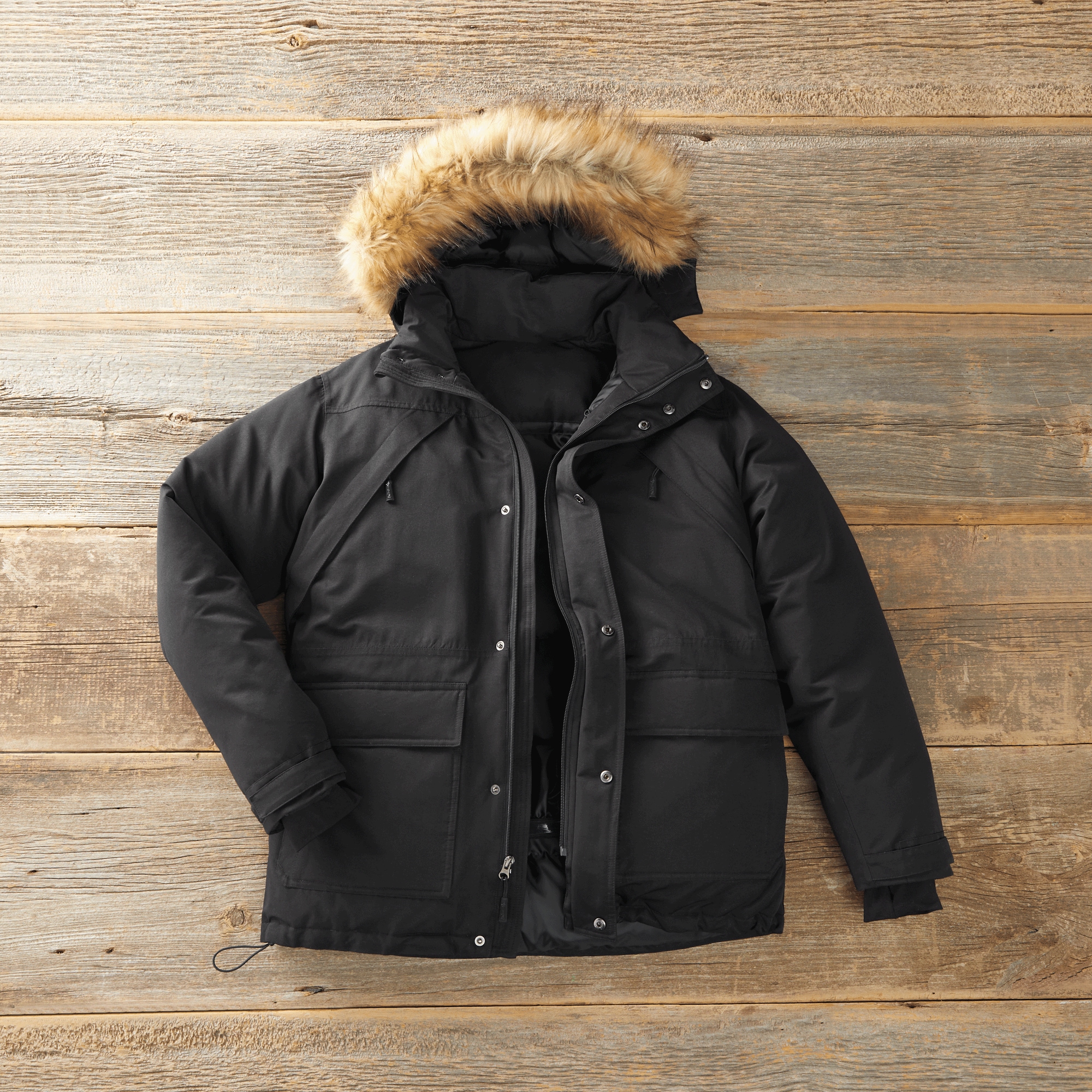 Hooded Down-Blend Jacket with Zip-Off Hood | Seventh Avenue